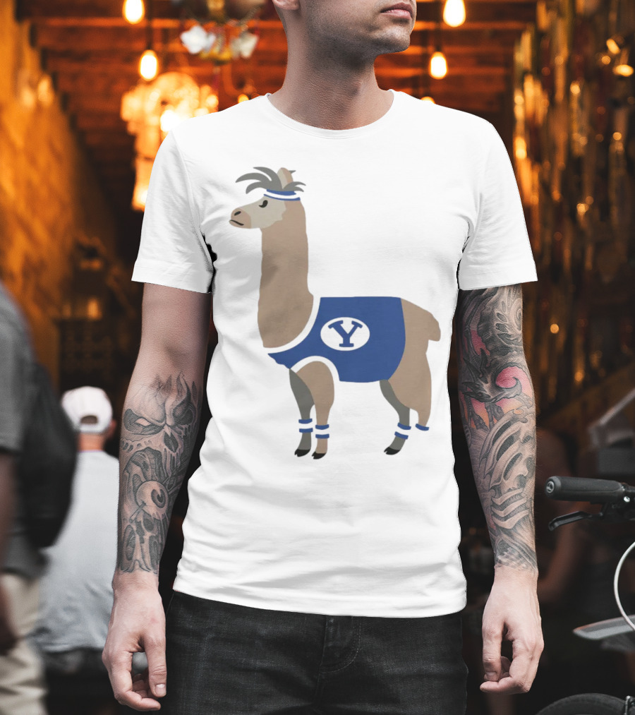Oval Y Llama BYU Brigham Supply Company Sports T-Shirt