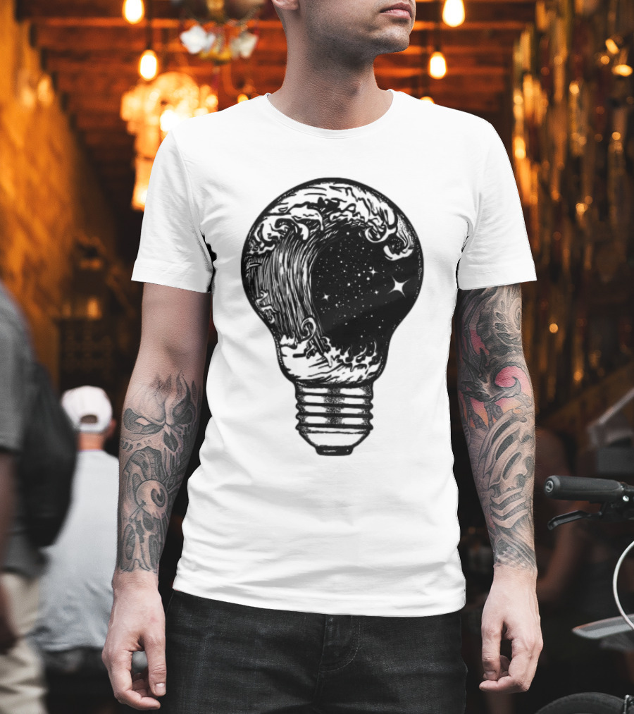 Perfect Storm Within Light Bulb With Cosmic Tattoo T-Shirt