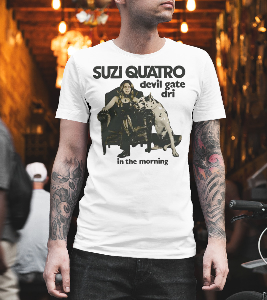 Suzi Quatro Devil Gate Drive In The Morning with Woman and Dalmatian Chair T-Shirt