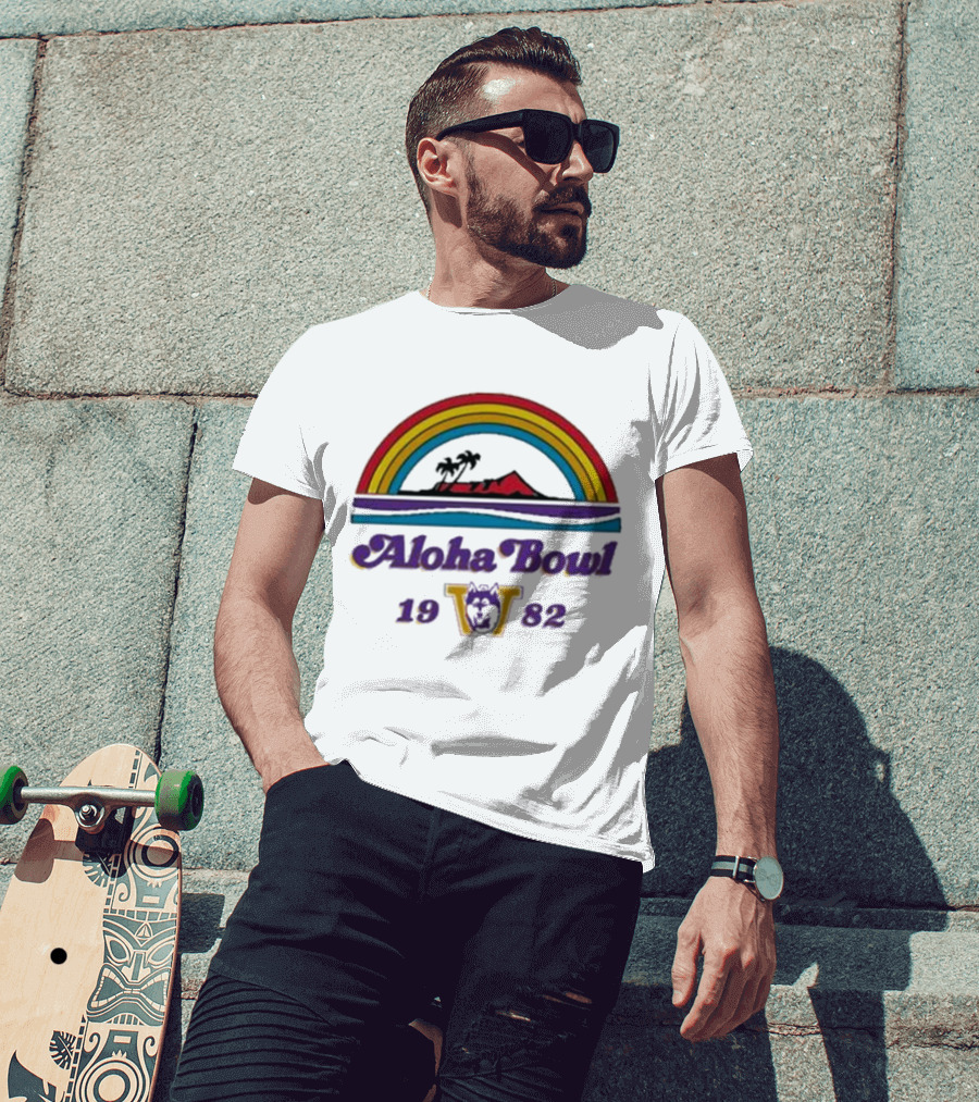 Aloha Bowl 1982 Washington Rainbow Island Vintage Ringer T-Shirt