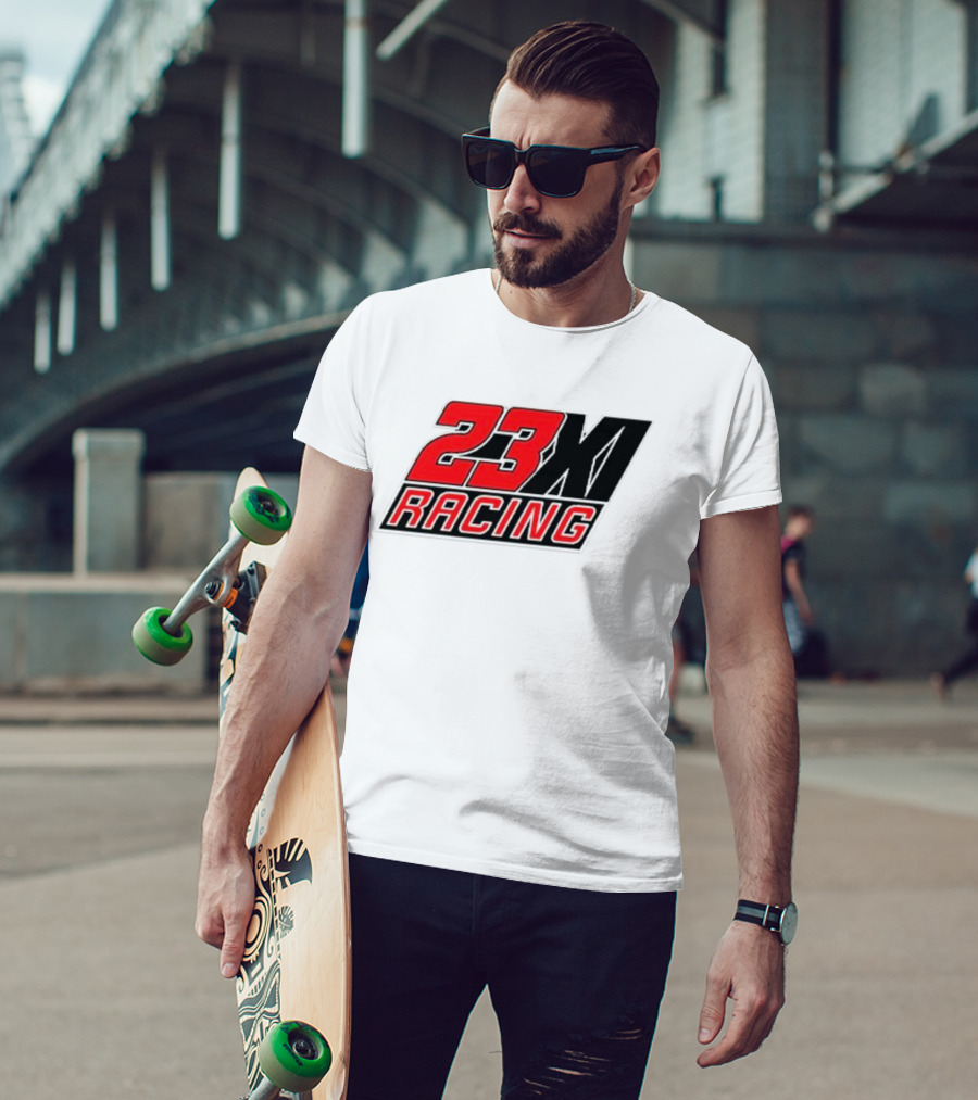 23XI Racing Checkered Flag Heather Charcoal 1-Spot T-Shirt