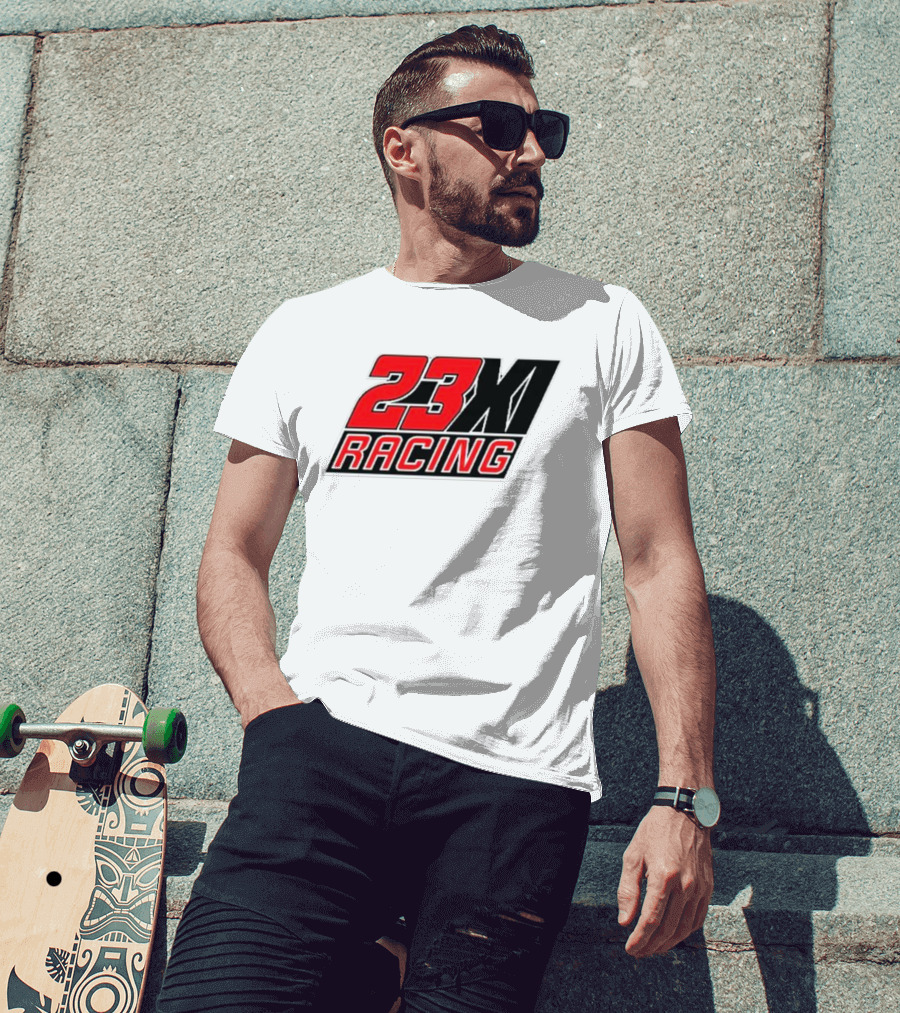 23XI Racing Checkered Flag Heather Charcoal 1-Spot T-Shirt
