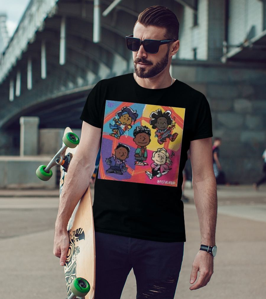 Peanuts Fanart Characters By Pistashxo With Vibrant Background T-Shirt