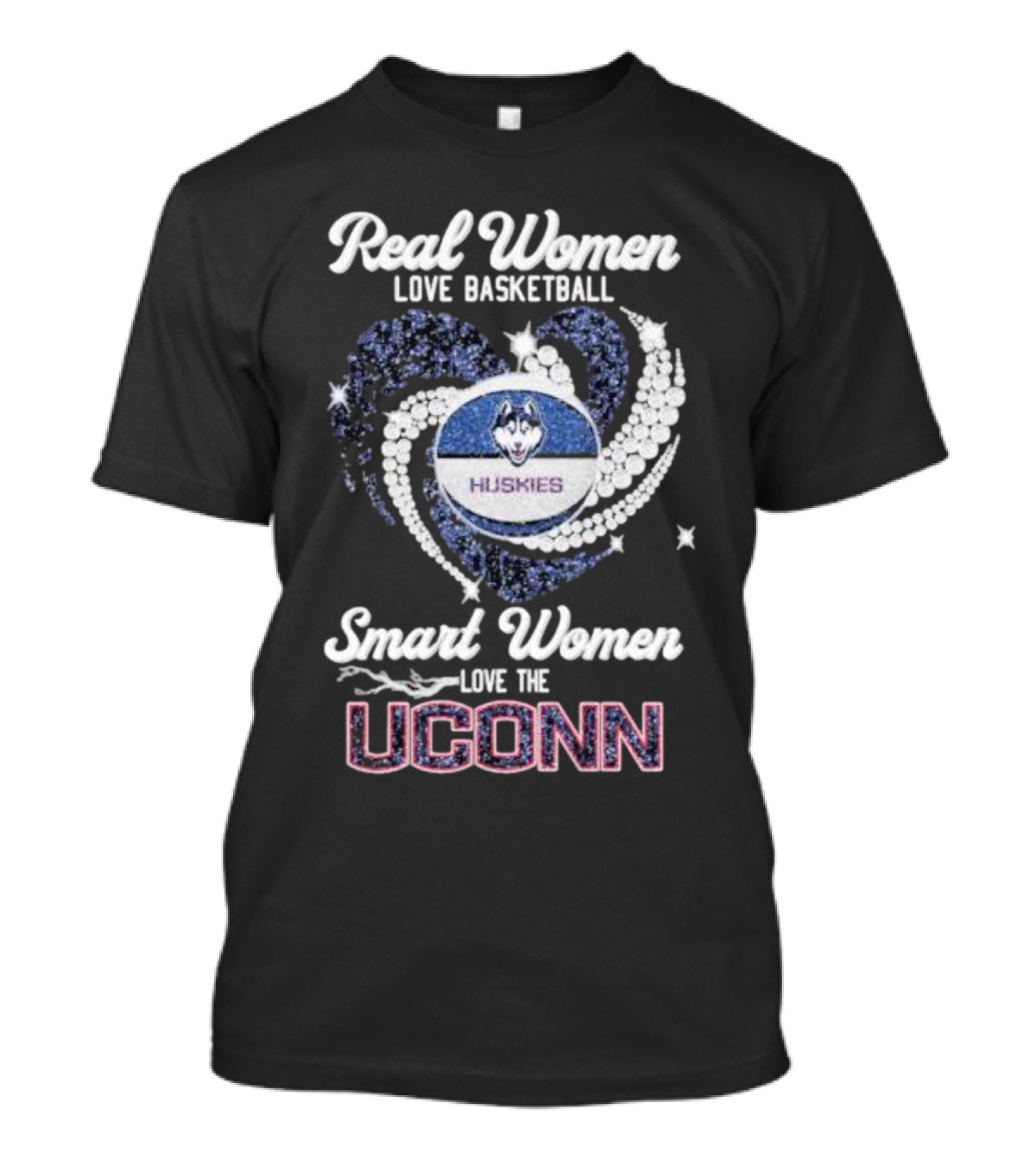 Real Women Love Basketball Smart Women Love The UConn Huskies T-Shirt
