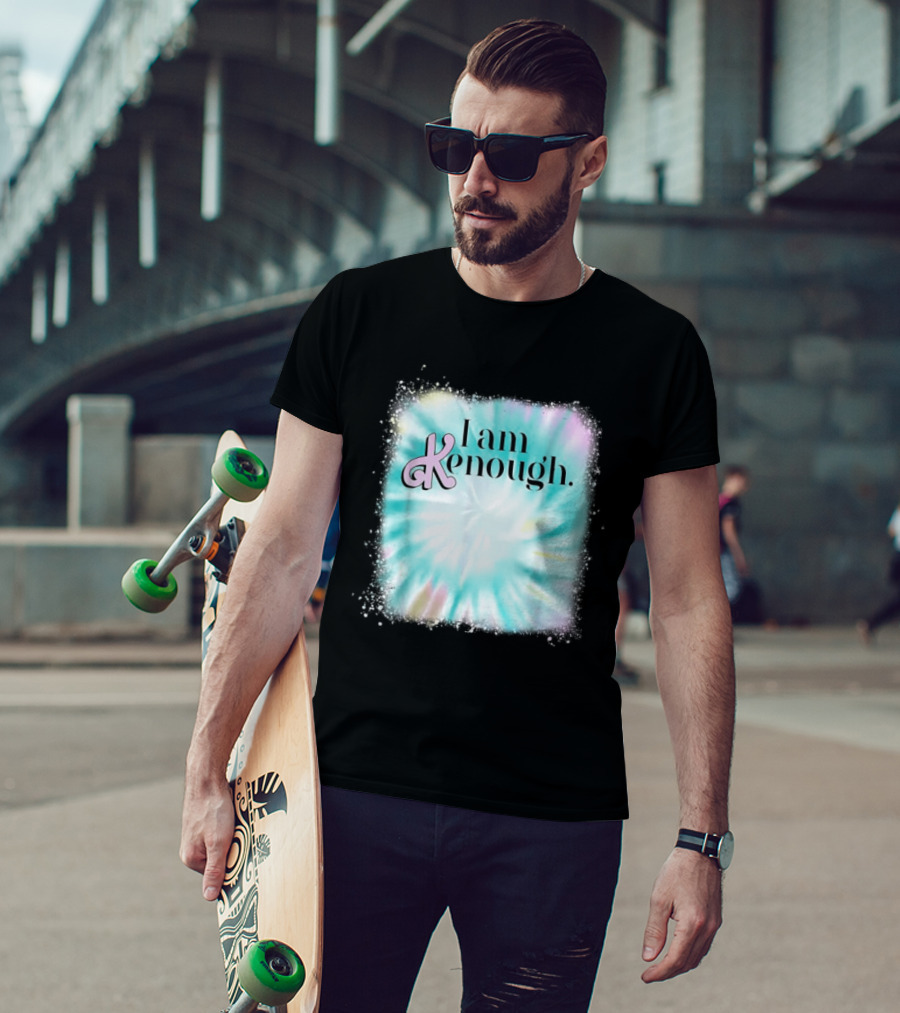 Pinky Ken I Am Ken Enough Tie-Dye Spiral Text T-Shirt
