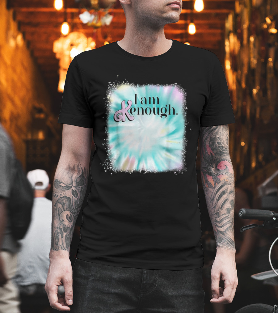 Pinky Ken I Am Ken Enough Tie-Dye Spiral Text T-Shirt