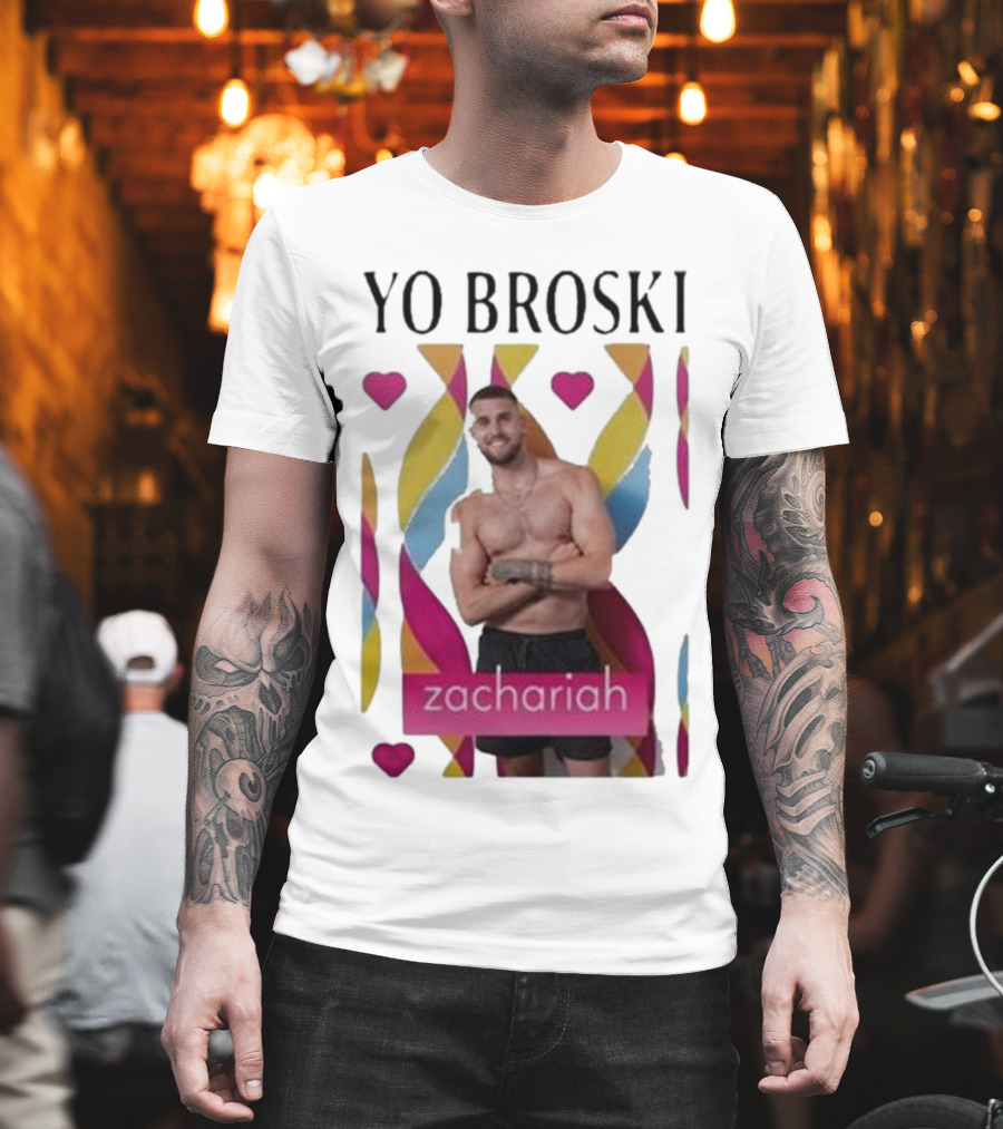 Yo Broski Zachariah Colorful Abstract Hearts T-Shirt