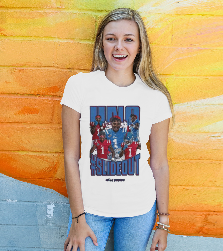 UNO Williams #Slideout Football Tribute In Red And Blue T-Shirt