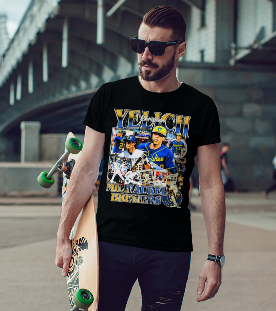 Christian Yelich Milwaukee Brewers 22 Collage T-Shirt