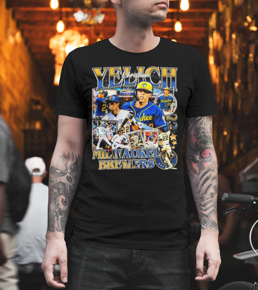 Christian Yelich Milwaukee Brewers 22 Collage T-Shirt