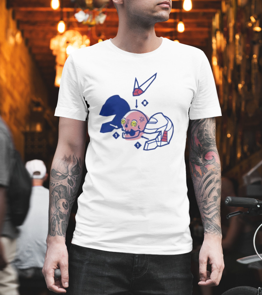 Pewdiepie Merch Represent Mecha Skull Helmet Anatomy T-Shirt