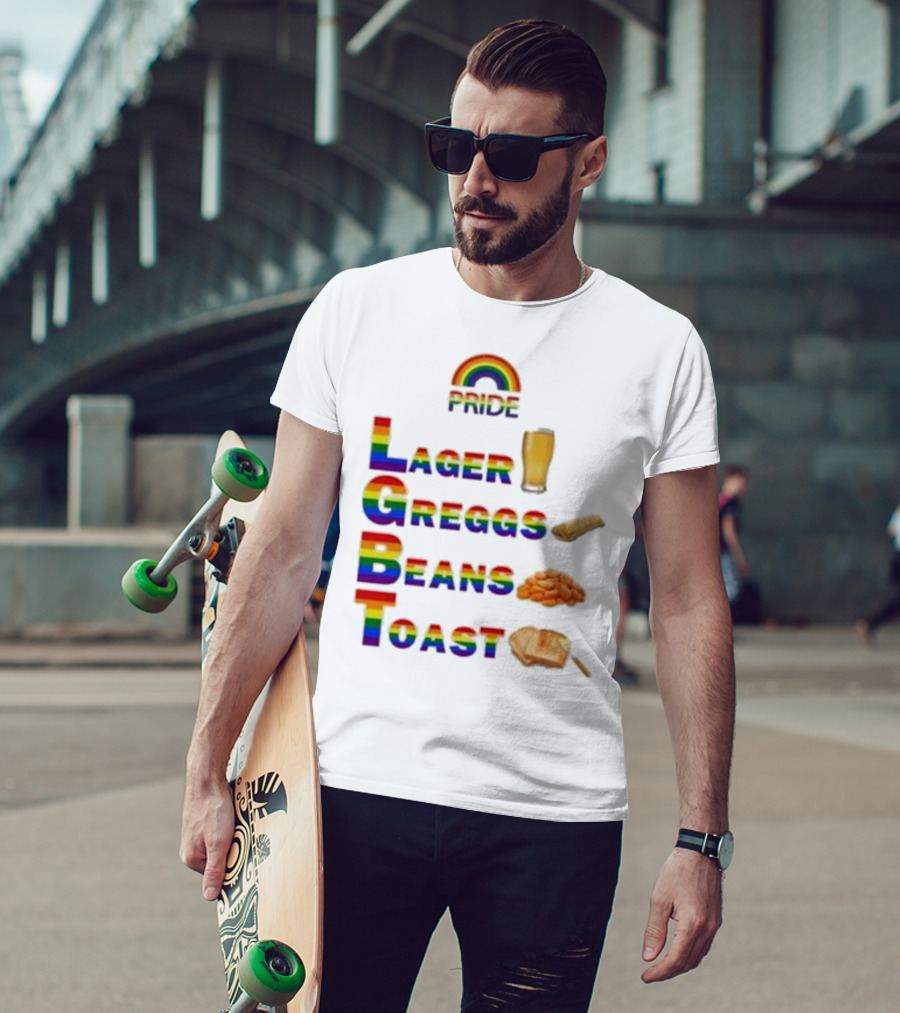 Pride Rainbow Lager Greggs Beans Toast Icons T-Shirt