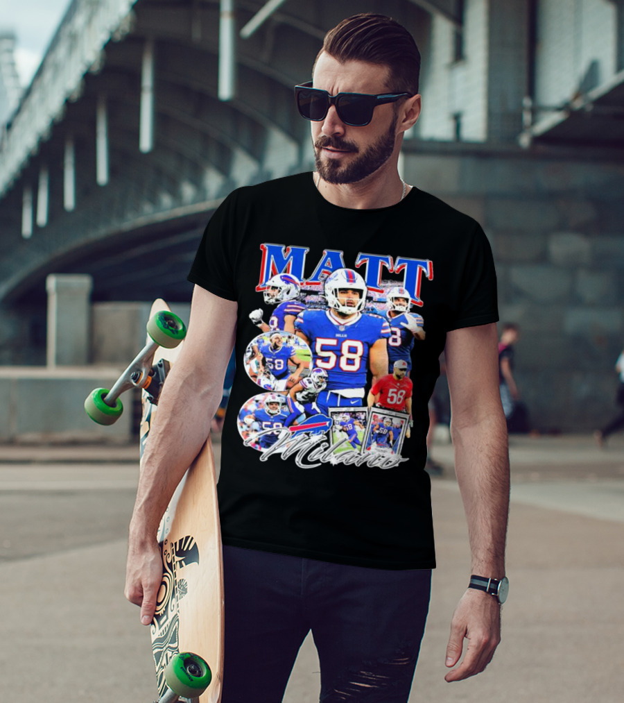Buffalo Bills NFL Matt Milano 58 Football Highlights T-Shirt
