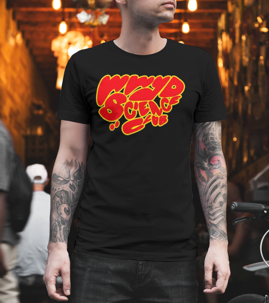 Chigozie Obi WWYD Science Club Bold Red and Yellow Typography T-Shirt