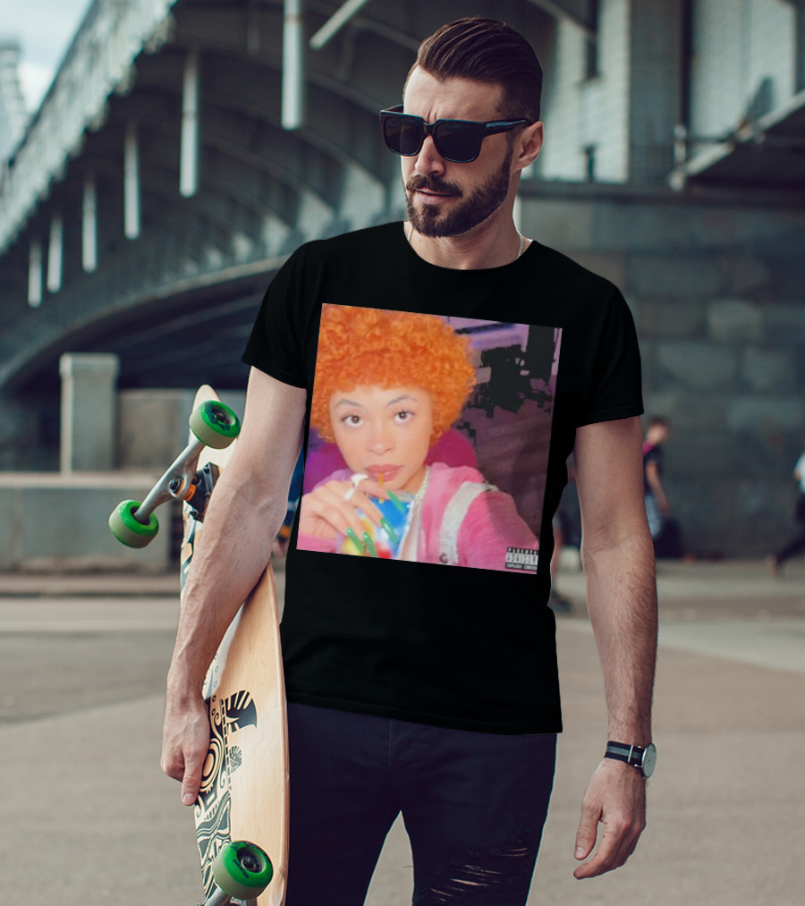 Ice Spice Drinking Colorful Beverage Parental Advisory T-Shirt