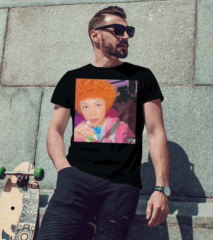 Ice Spice Drinking Colorful Beverage Parental Advisory T-Shirt
