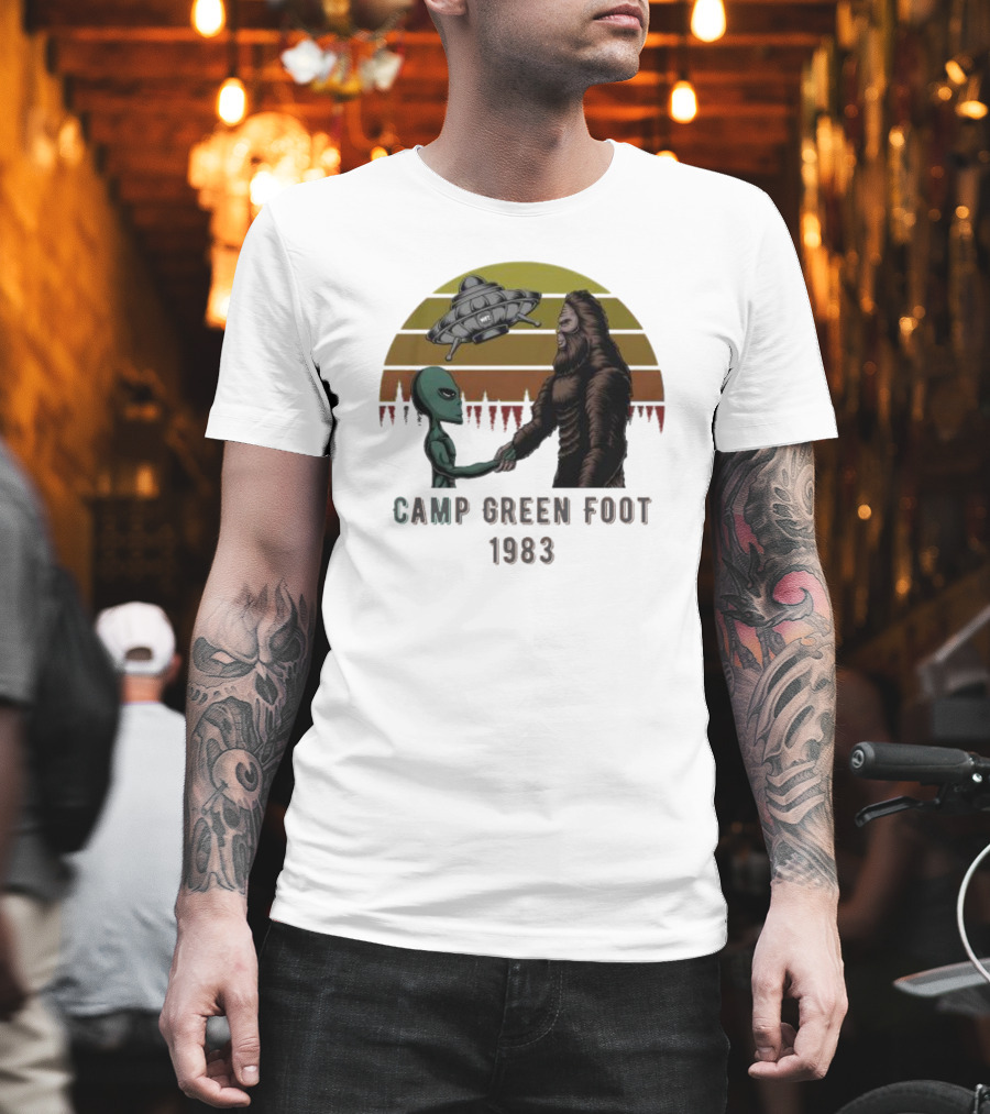 Camp Green Foot 1983 UFO Alien Bigfoot Encounter T-Shirt