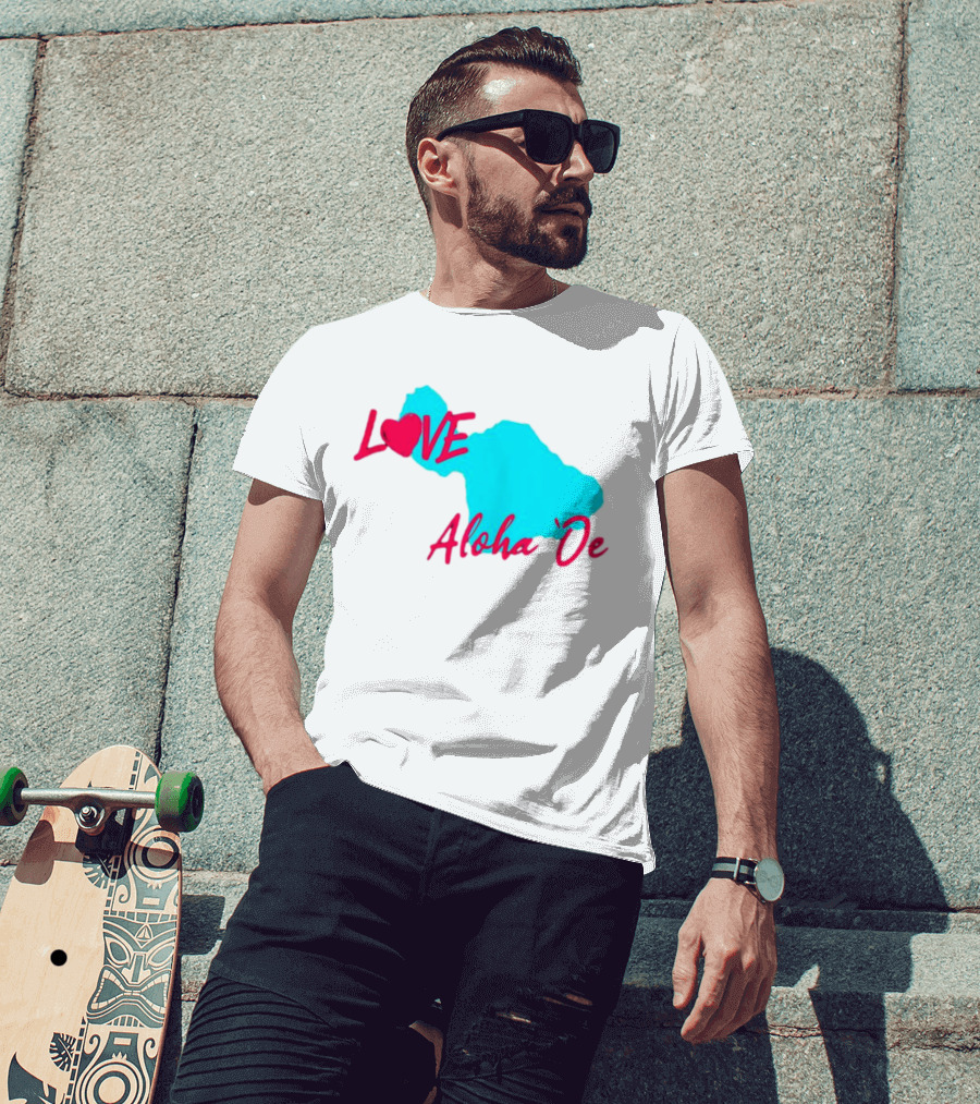 LOVE Aloha 'Oe Maui Island Map T-Shirt