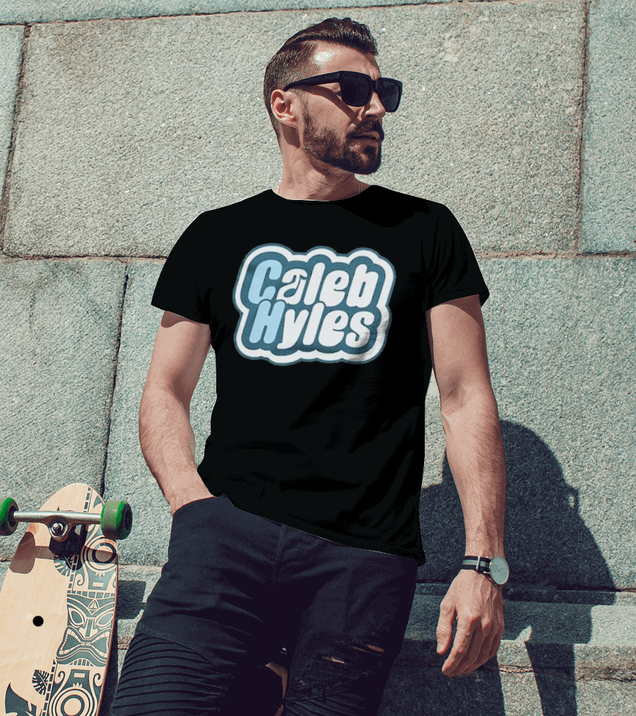 Caleb Hyles Caleb Hyles Logo Blue Bubble Text T-Shirt