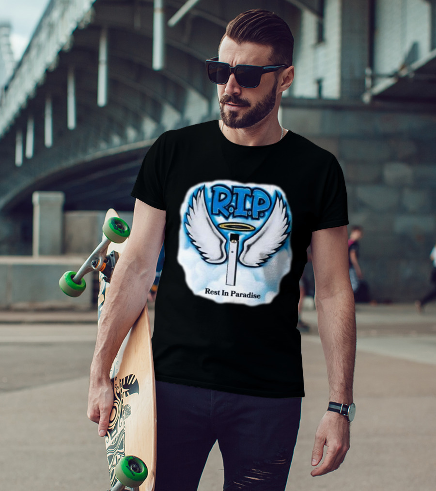 RIP Juul Rest In Paradise Angel Wings Halo Clouds T-Shirt