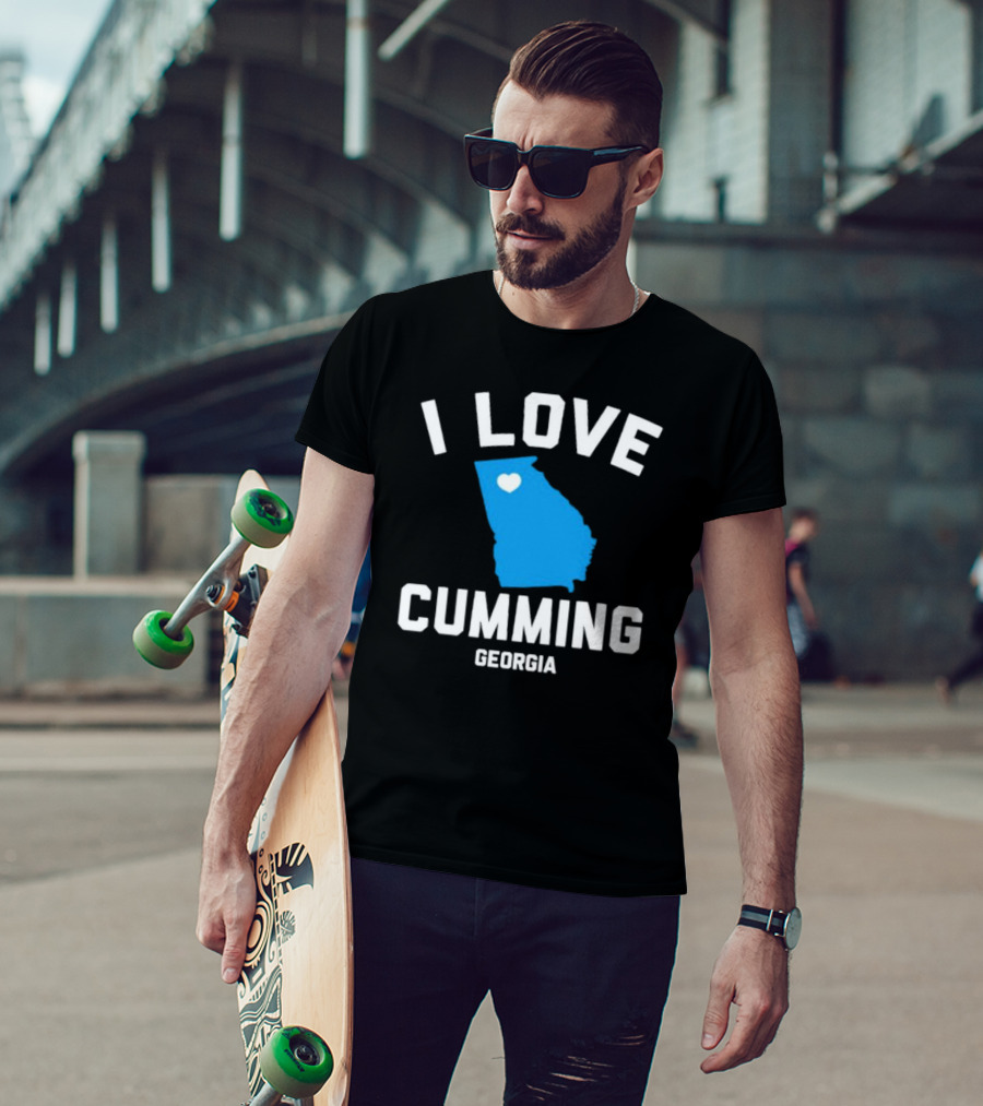I Love Cumming Georgia Map Heart T-Shirt