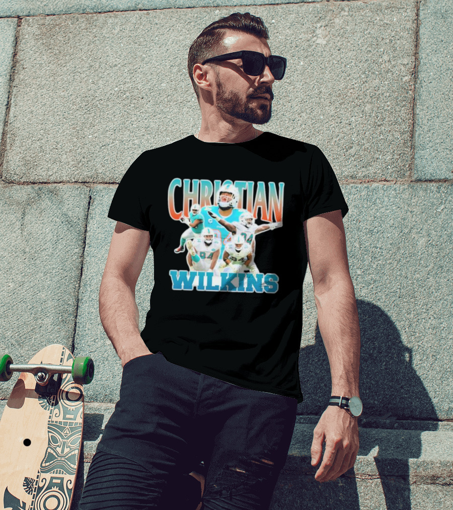 Christian Wilkins Miami Dolphins Football Player Collage T-Shirt