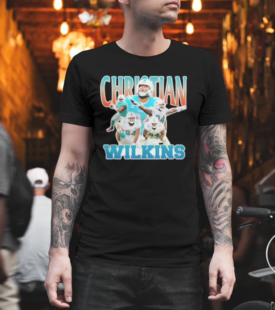 Christian Wilkins Miami Dolphins Football Player Collage T-Shirt
