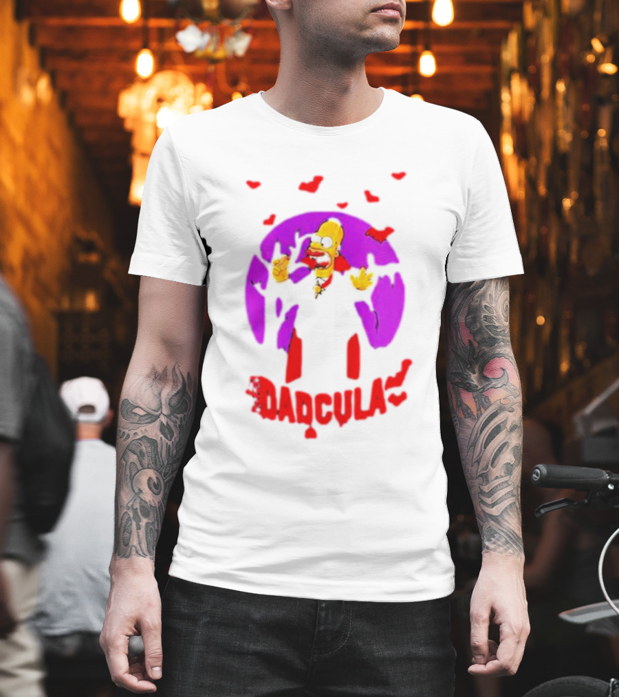 Homer Simpson Dadcula Halloween The Simpsons Bats Purple Moon T-Shirt