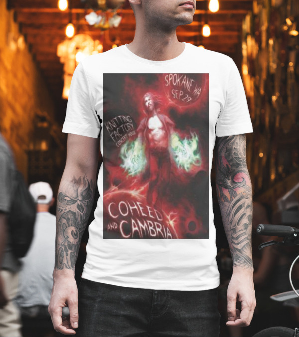 Coheed And Cambria Knitting Factory Spokane WA Concert Tour Sep 29 T-Shirt Coheed And Cambria Knitting Factory Spokane WA Concert Tour Sep 29 T-Shirt