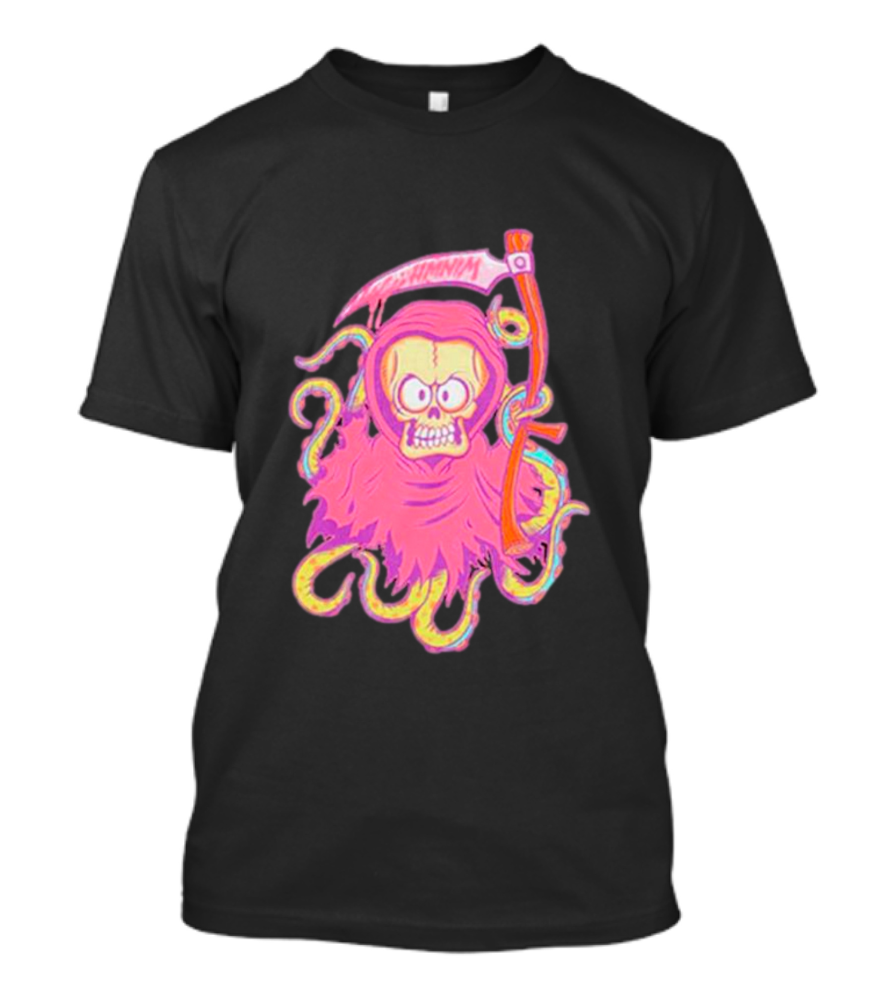 Mark Hoppus Hi My Name Is Mark Reaper Retro Neon Grim Reaper T-Shirt