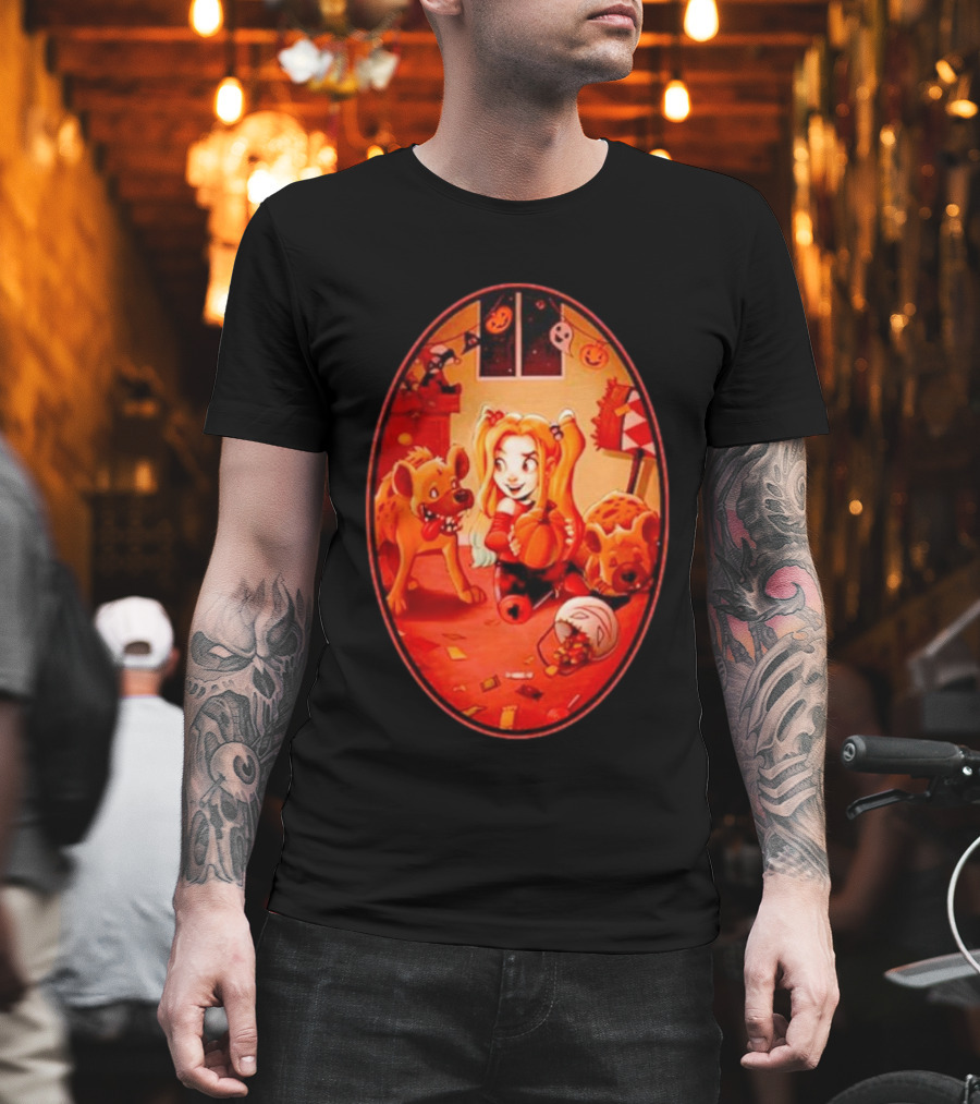Trick Or Treat Chrissie Zullo Variant Harley Quinn Halloween Hyenas T-Shirt