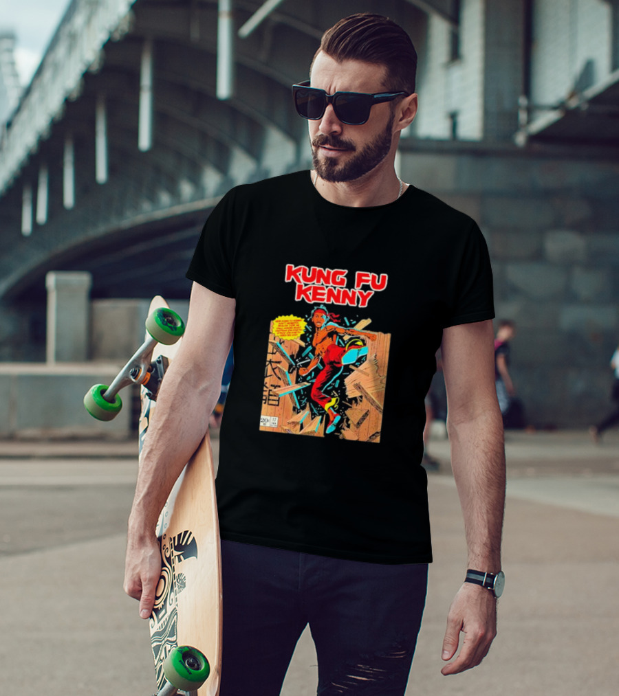 Kung Fu Kenny Comic Style Action Kick T-Shirt