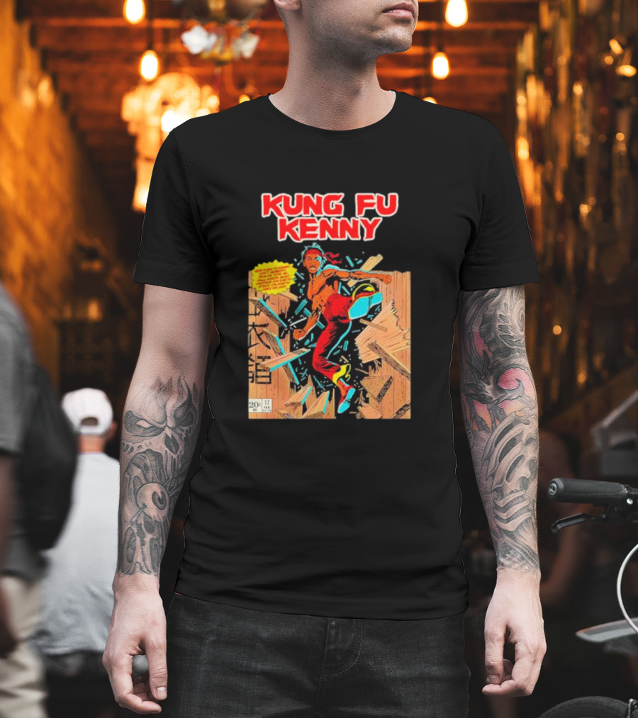 Kung Fu Kenny Comic Style Action Kick T-Shirt