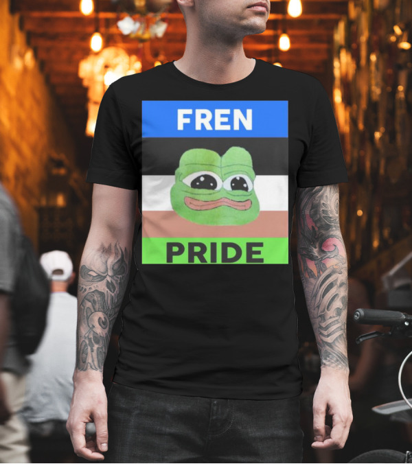 Fren Pride Frog Pepe Memetic Ally Flag Colors T-Shirt Fren Pride Frog Pepe Memetic Ally Flag Colors T-Shirt