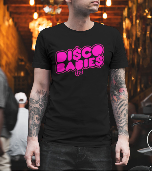 Disco Babies Neon Pink Dripping Dollar Sign Remix T-Shirt Disco Babies Neon Pink Dripping Dollar Sign Remix T-Shirt