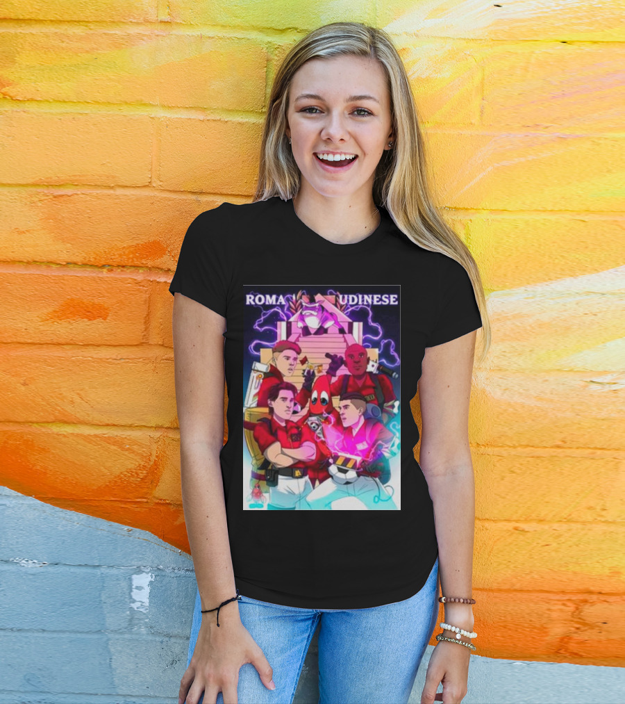 ROMA UDINESE Ghostbusters Crossover Soccer Team Remix T-Shirt
