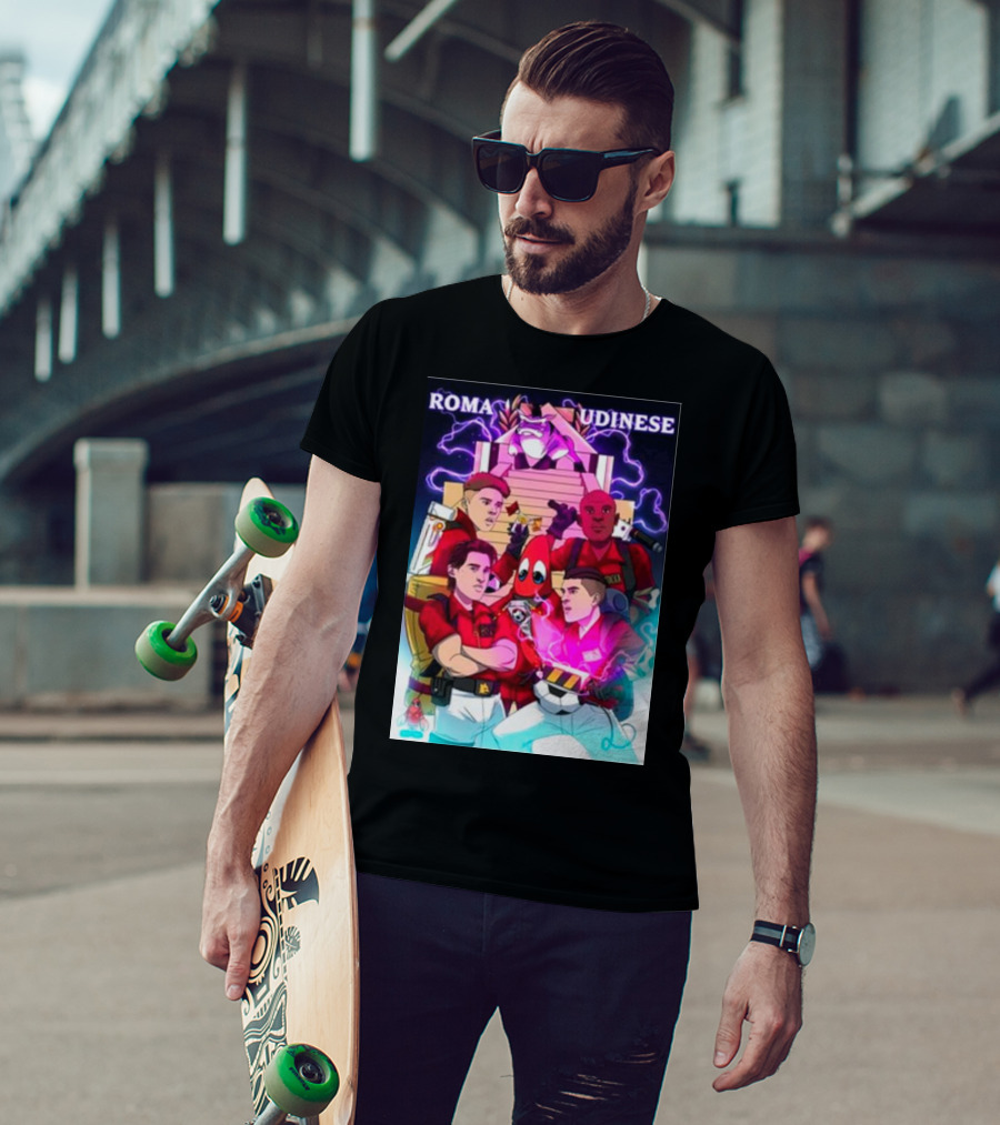 ROMA UDINESE Ghostbusters Crossover Soccer Team Remix T-Shirt