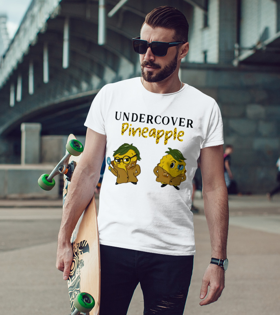 Crime Weekly Podcast Merch Undercover Pineapple Detective Characters Duo T-Shirt