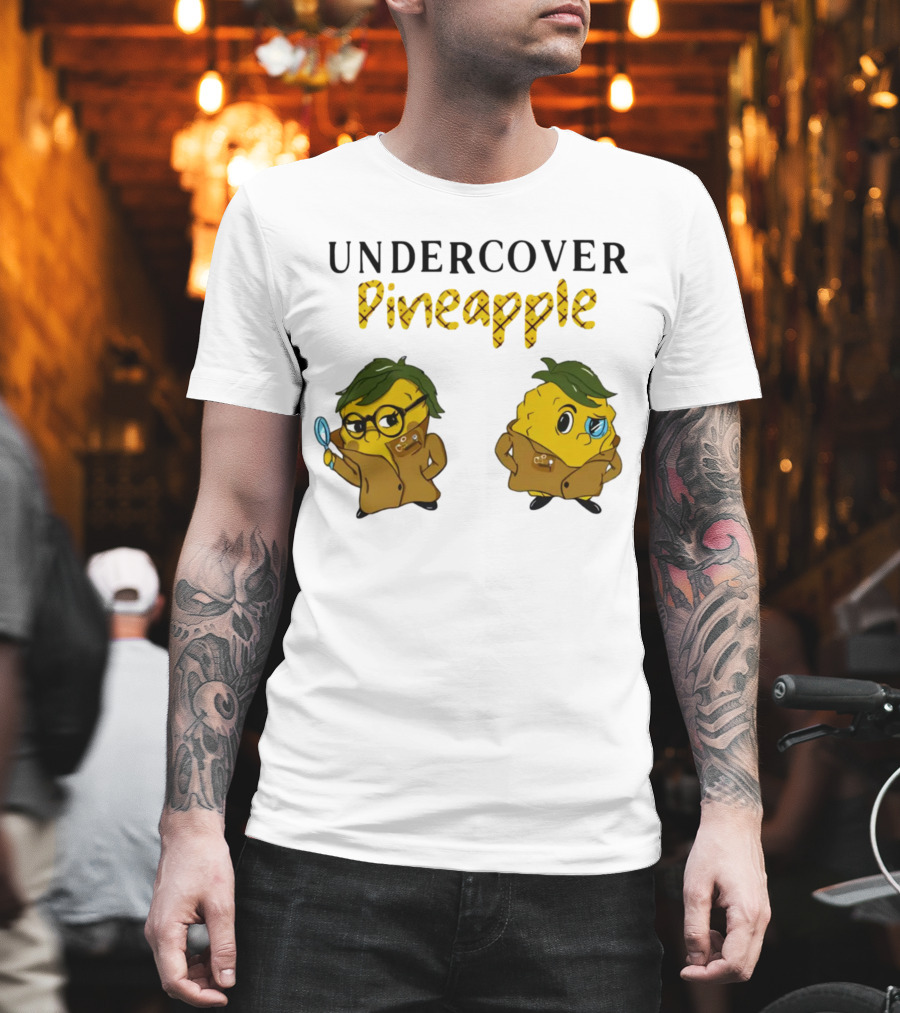 Crime Weekly Podcast Merch Undercover Pineapple Detective Characters Duo T-Shirt