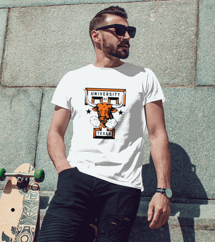 University Of Texas Longhorn Monogram Smoky Bull T-Shirt
