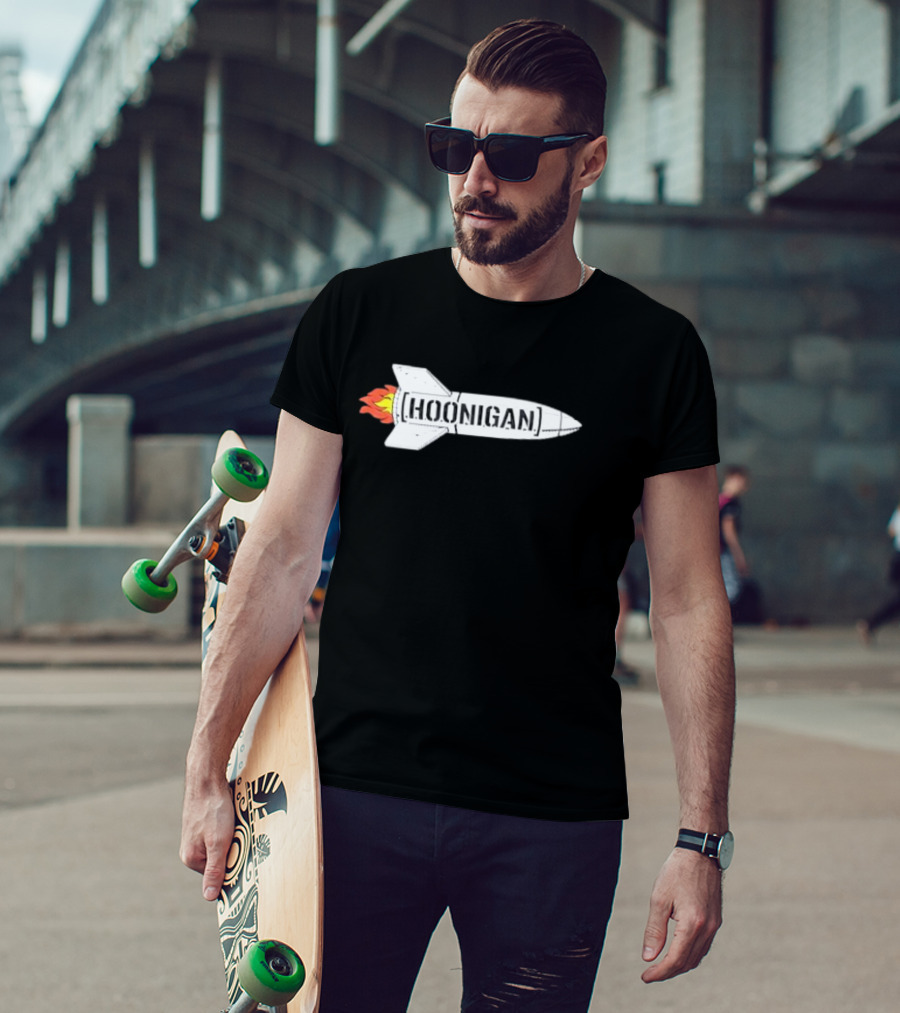 Hoonigan Rocket With Flames T-Shirt