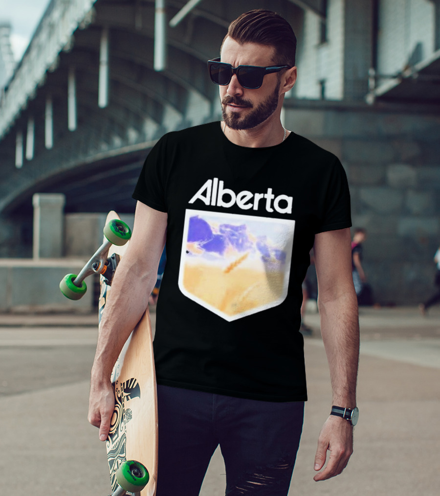 Alberta Mountain Scenic Shield Vitamin Deer Alberta Life T-Shirt