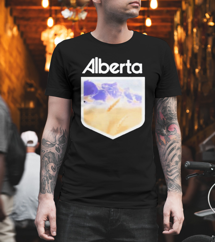 Alberta Mountain Scenic Shield Vitamin Deer Alberta Life T-Shirt