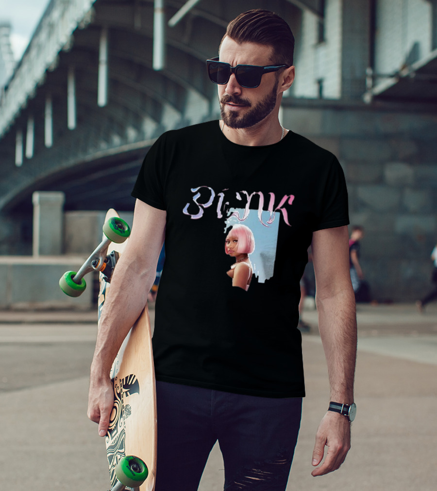 BLΛƆK Nicki Minaj Pink Photo T-Shirt
