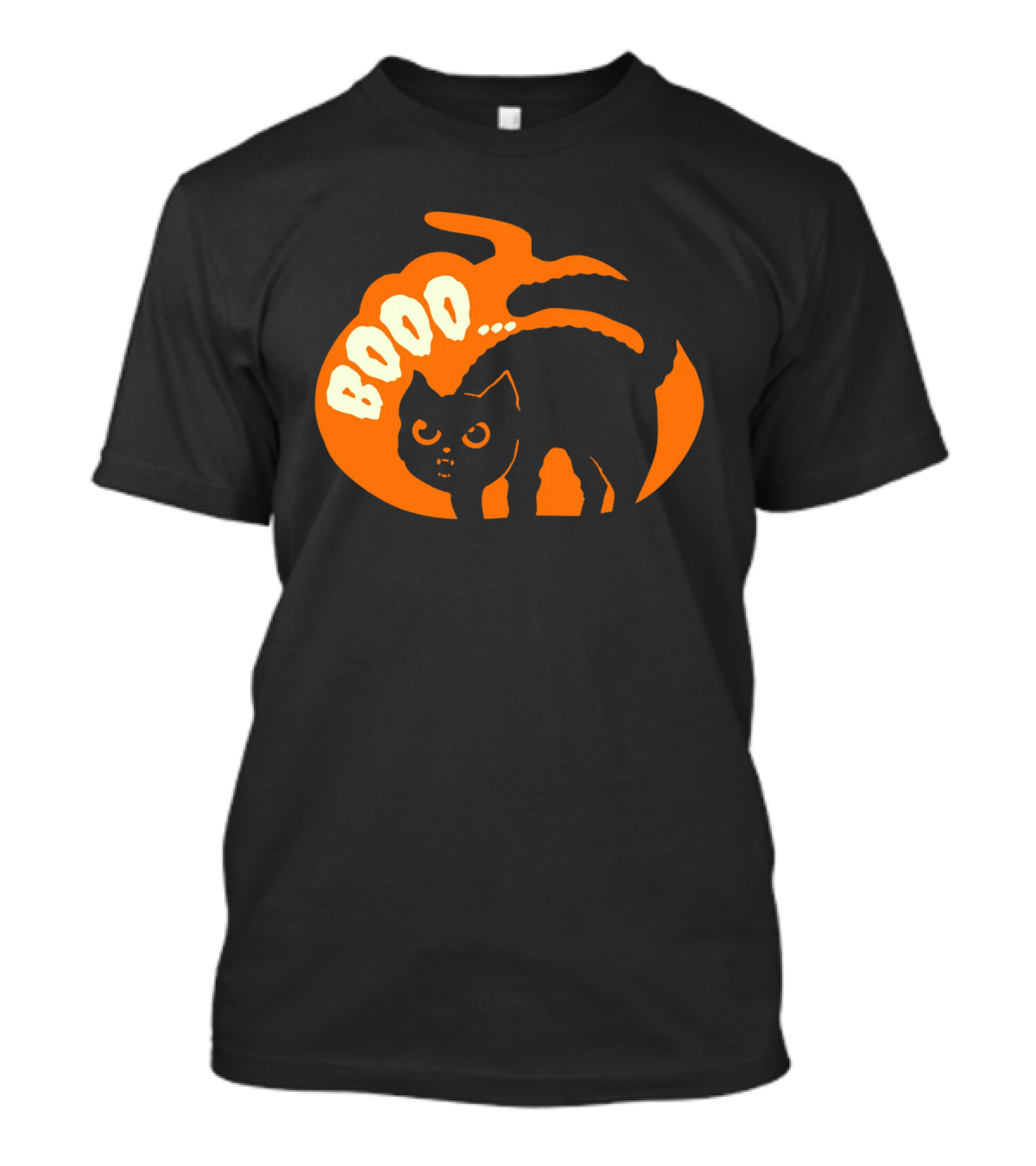BOO Scary Cat Halloween Pumpkin T-Shirt