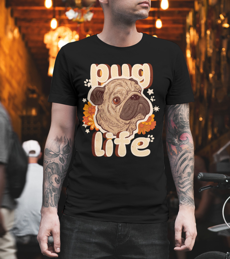 Pug Life Retro Floral T-Shirt