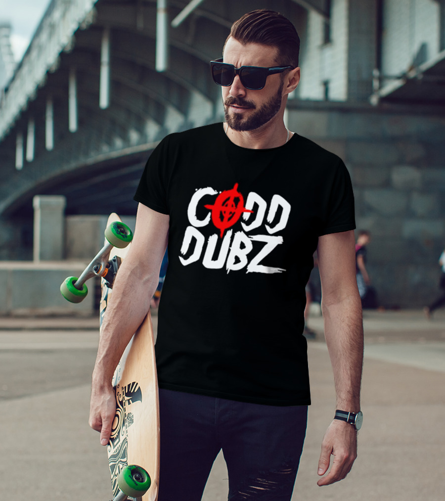 CODD DUBZ Target Dubz Red Target Symbol Bold White Letters T-Shirt