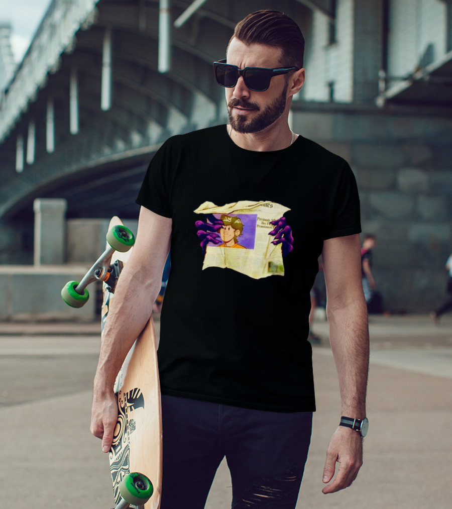 Graaavel’s Backstory Newspaper Cursed Hands Crowned Character T-Shirt