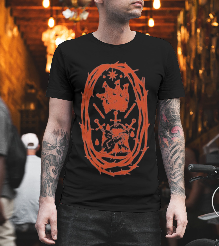 Ideologie Not Your Empire Crown Star Sword Motif T-Shirt
