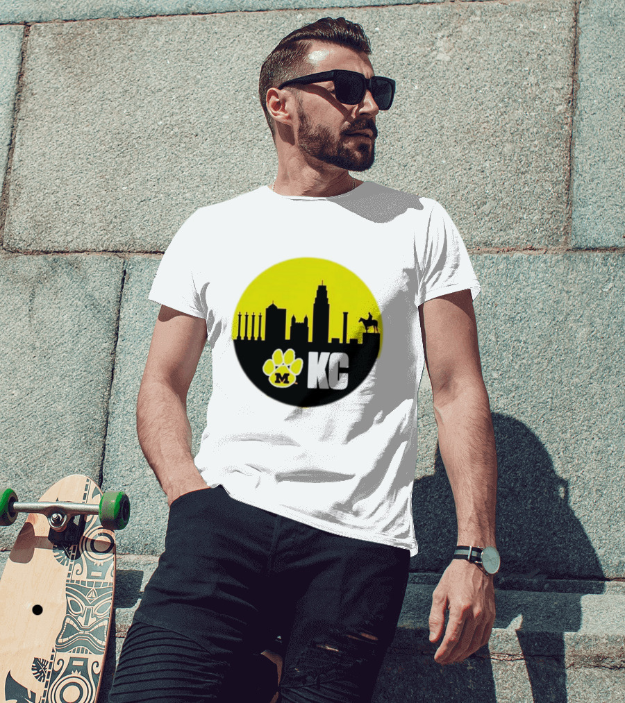 Missouri Tigers Mizzou Kansas City KC Skyline Paw T-Shirt